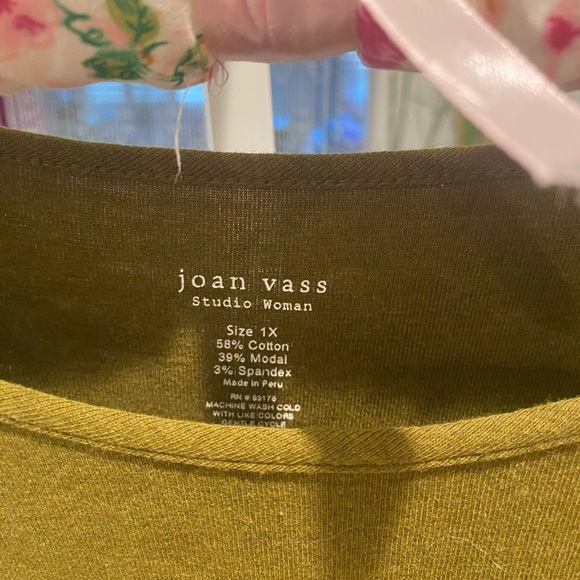 JOAN VASS OLIVE LONG SLEEVE TOP - Picture 4 of 5